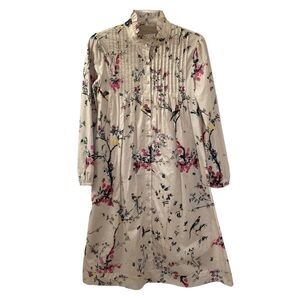 Eishes Style x Runway Modest Floral Midi Dress Pleated Button Front Women's XS